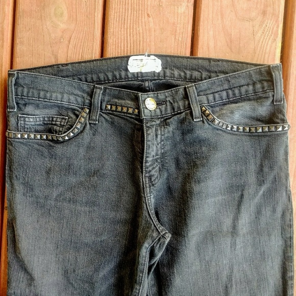 Current/Elliot Black Wash Studded Skinny Jeans - Picture 2 of 6